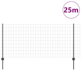 vidaXL Ευρωπαϊκό Φράκτης με 22 Υ Πό/posts Γκρι 1x25 μ Μέταλλο