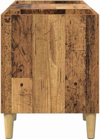 vidaXL Ντουλάπι δίσκων βινυλίου Παλιό Ξύλο 121 x 38 x 48 cm