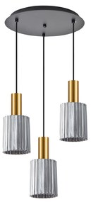 SE21-GM-4-3BL-GL1 ADEPT TUBE Gold Matt Pendant Smoked Glass+ HOMELIGHTING 77-8578