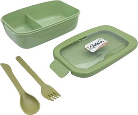 Πλαστικό Δοχείο Φαγητού 800ml με Μαχαιροπίρουνα - Πράσινο