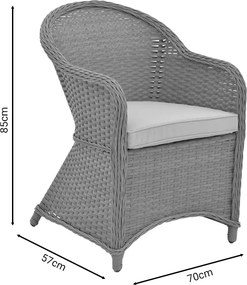 Πολυθρόνα κήπου Hadrian pakoworld rattan καφέ- textilene μπεζ 57x70x85εκ