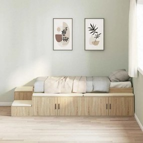 vidaXL Κρεβάτι αποθήκευσης Ξύλου Sonoma 90x200 cm