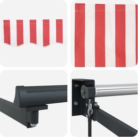 vidaXL Χειροκίνητη αναδιπλούμενη τέντα με LED 2,5 x 2 m