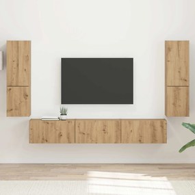 vidaXL Σετ επίπλου τηλεόρασης 4 pcs Artisan Oak Επεξεργασμένο ξύλο