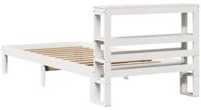 vidaXL Πλαίσιο Κρεβατιού Κεφαλάρι Λευκό 75x190εκ. Μασίφ Πεύκο