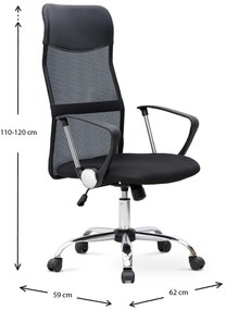 Καρέκλα γραφείου Marco Megapap με ύφασμα Mesh χρώμα μαύρο 62x59x110/120εκ. - Ύφασμα - GP040-0001,1