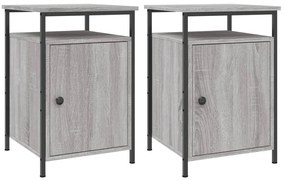 vidaXL Κομοδίνα 2 τεμ. Γκρι Sonoma 40x42x60εκ. από Επεξεργασμένο Ξύλο