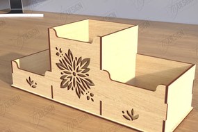 Intra απο ξύλο plywood  Χρώμα wenge 3mm-4mm πάχος - Desktop Office Organizer | CNC Δίασταση 30x20 cm INTRAFABR-95780829