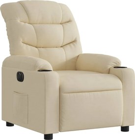 vidaXL Πολυθρόνα Ανακλινόμενη Ηλεκτρική Κρεμ Υφασμάτινη