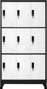 vidaXL Φοριαμός Ανθρακί και Λευκός 90 x 45 x 180 εκ. Ατσάλινος