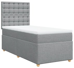 ΚΡΕΒΑΤΙ BOXSPRING ΜΕ ΣΤΡΩΜΑ ΑΝΟΙΧΤΟ ΓΚΡΙ 90X190 ΕΚ. ΥΦΑΣΜΑΤΙΝΟ 3293449