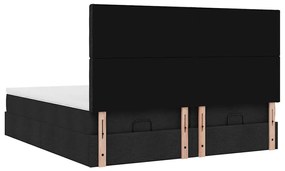 Οθωμανικό κρεβάτι με στρώματα Μαύρο 180x200cm Ύφασμα 3313736