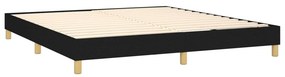 vidaXL Κρεβάτι Boxspring με Στρώμα &amp; LED Μαύρο 160x200 εκ. Υφασμάτινο