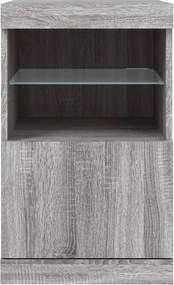 vidaXL Μπουφές με LED Γκρι Sonoma 41 x 37 x 67 εκ.
