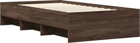 vidaXL Πλαίσιο Κρεβατιού Χωρ. Στρώμα Καφέ Δρυς 75x190εκ Επεξ. Ξύλο