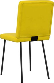vidaXL Καρέκλες Τραπεζαρίας 4 τεμ. Κίτρινες Βελούδινες
