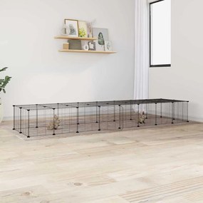 vidaXL Κλουβί Κατοικίδιων με 36 Πάνελ + Πόρτα Μαύρο 35 x 35εκ Ατσάλινο