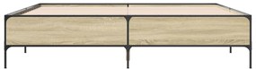 vidaXL Πλαίσιο Κρεβατιού Sonoma Δρυς 200x200 εκ. Επεξ. Ξύλο &amp; Μέταλλο