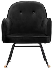 vidaXL Κουνιστή Πολυθρόνα Μαύρη Βελούδινη