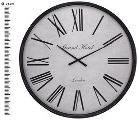 Ρολόι τοίχου Αναλογικό με ρωμαϊκούς αριθμούς, 76x6.5cm - Λευκό καντράν με μαύρα γράμματα και πλαίσιο