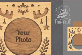 Intra απο ξύλο plywood 3mm-4mm πάχος Χριστουγεννιάτικη κορνίζα φωτογραφιών με λέιζερ 3 Δίασταση 20x30 cm INTRAFABR-112790664