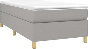 vidaXL Κρεβάτι Boxspring με Στρώμα Ανοιχτό Γκρι 80x200 εκ. Υφασμάτινο