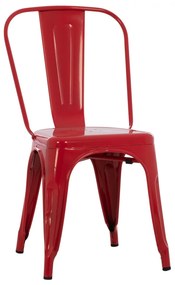 DINING CHAIR MELITA  METAL IN RED COLOR 43x50x82Hcm.