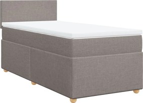 vidaXL Κρεβάτι Boxspring με Στρώμα Taupe 90x200 εκ. Υφασμάτινο