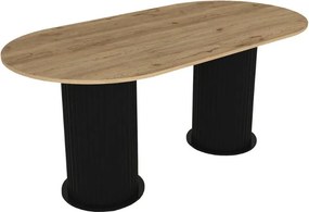 Τραπέζι Bohema Megapap χρώμα μαύρο - sepet oak 180x90x77,7εκ.