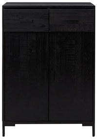 vidaXL Παπουτσοθήκη Μαύρη 75 x 40 x 110 εκ. από Μασίφ Ξύλο Πεύκου