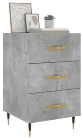 vidaXL Κομοδίνο Γκρι Σκυροδέματος 40x40x66 εκ. από Επεξεργασμένο Ξύλο