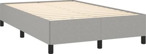 vidaXL Κρεβάτι Boxspring με Στρώμα &amp; LED Αν.Γκρι 120x190εκ. Υφασμάτινο