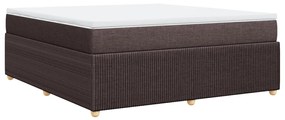 vidaXL Κρεβάτι Boxspring με Στρώμα Σκούρο Καφέ 180x200 εκ Υφασμάτινο