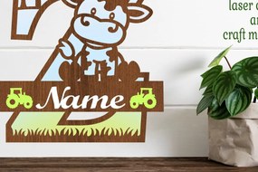 Σετ των 2 Intra απο ξύλο plywood 3mm-4mm πάχος - Μονόγραμμα κεφαλαίων αγελάδας Γράμμα Z Cut Δίασταση 30x20 cm INTRAFABR-74484187