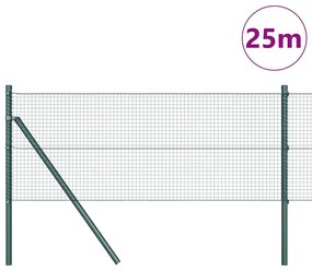 vidaXL Φράχτης με Στήλες. Πράσινο 0.6 x 25 μ Ατσάλι