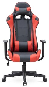 Καρέκλα γραφείου Gaming Alonso Megapap από τεχνόδερμα χρώμα κόκκινο - μαύρο 67x70x125/135 εκ.