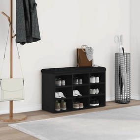 vidaXL Παγκάκι Αποθήκευσης Μαύρη Κέδρος 80x30x48 εκ. Συνθετικό Ξύλο