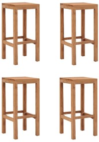 vidaXL Σκαμπό Μπαρ 4 τεμ. από Μασίφ Ξύλο Teak