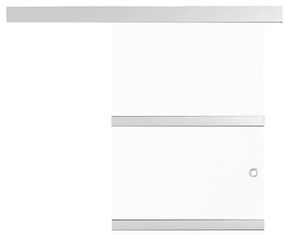 vidaXL Πόρτα Συρόμενη με Μαλακό Στοπ 76x205 εκ. Γυαλί ESG/Αλουμίνιο