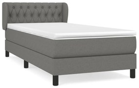 ΚΡΕΒΑΤΙ BOXSPRING ΜΕ ΣΤΡΩΜΑ ΣΚΟΥΡΟ ΓΚΡΙ 100X200 ΕΚ. ΥΦΑΣΜΑΤΙΝΟ 3126462