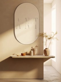 Stewehome Διακοσμητικός καθρέφτης τοίχου οβάλ Ασημί 90x50 cm