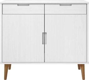 vidaXL Ντουλάπι MOLDE Λευκό 90x40x80 εκ. από Μασίφ Ξύλο Πεύκου