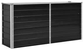 vidaXL Ζαρντινιέρα Υπερυψωμένη Ανθρακί 160x40x77 εκ. Γαλβαν. Χάλυβας