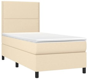 ΚΡΕΒΑΤΙ BOXSPRING ΜΕ ΣΤΡΩΜΑ ΚΡΕΜ 90X190 ΕΚ.ΥΦΑΣΜΑΤΙΝΟ 3141662