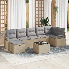 vidaXL Σετ Καναπέ Κήπου 8 pcs μπεζ και ανοιχτό γκρι 287 x 122 x 85 εκ
