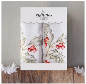 ΣΕΤ ΠΕΤΣΕΤΕΣ ΧΕΡΙΩΝ 2 ΤΜΧ ΚΟΥΤΙ RYTHMOS CHRISTMAS TERRY GIFT SET (3) ΓΚΙ 2(30X50) ΛΕΥΚΟ-ΛΕΥΚΟ