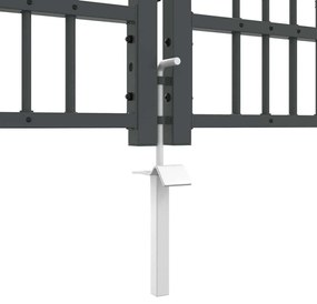 vidaXL Πύλη Φράχτη με Στρογγυλή Κορυφή Γκρι 305 x 75 εκ. Ατσάλι