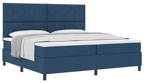 vidaXL Κρεβάτι με ελατήρια με στρώμα Μπλε 200 x 200 cm ύφασμα