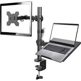 GEMBIRD ADJUSTABLE DESK MOUNT WITH MONITOR ARM AND NOTEBOOK TRAY