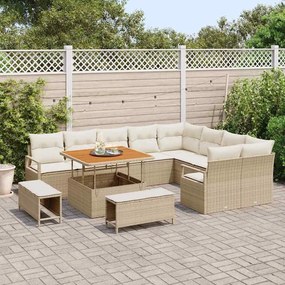 vidaXL Σετ Καναπέ Κήπου 12 pcs Μπεζ, Κρέμα 100 x 100 x 71 cm